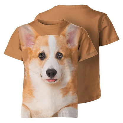 the DOG FACE - Cute Pet Dogs Pattern T-Shirt, Summer Fashion Short Sleeve Funny Men/Women/Kid 3D Printed T-Shirts, Casual Streetwear Loose Tees