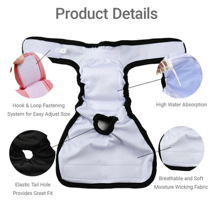 Washable Pet Diapers for Female Male Dogs Breathable Reusable Puppy Sanitary Panties Underwear Chihuahua Menstruation Pant Short