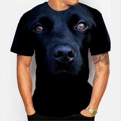 the DOG DAD - Cute Dog Face Graphics T-Shirts, Summer Fashion Short Sleeve Funny 3D Animals Printed T-Shirts, Men's Casual Loose Harajuku Tees