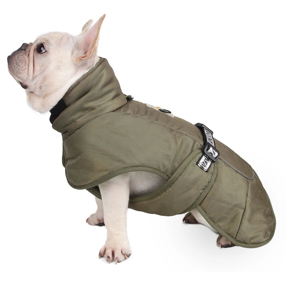 the WINDSNUG HIGH-COLLAR - Dog Jacket, Winter Warm Puppy Clothes for Small/Medium Dogs, High Collar Windproof French Bulldog/Pug Outfits, Costume Pet Apparel