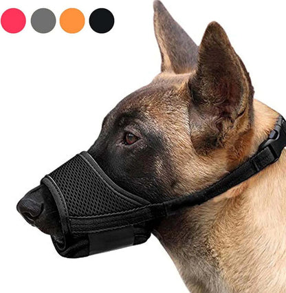 the ANTI-BITE DOG MUZZLE - Soft Air Mesh Dog Muzzle for Small, Medium & Large Dogs – Anti-Bite, Anti-Bark, Anti-Chew, Breathable, Drinkable & Adjustable