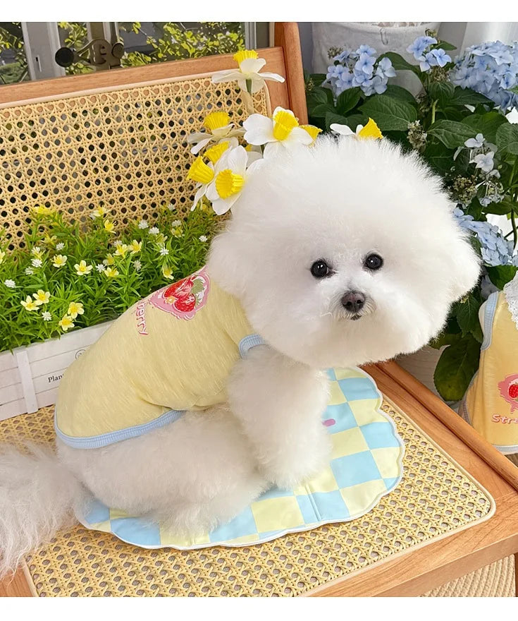 Pet Dog Cat Puppy Japanese Korean Soft Cute Spring Summer Vest Small Medium Dog Teddy Bichon Clothing Supplies