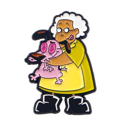 Cowardly Hero Dogs Enamel Pins Anime Figures Badges Metal Lapel Brooch For Backpacks Brooches Fashion Jewelry Accessories Gifts