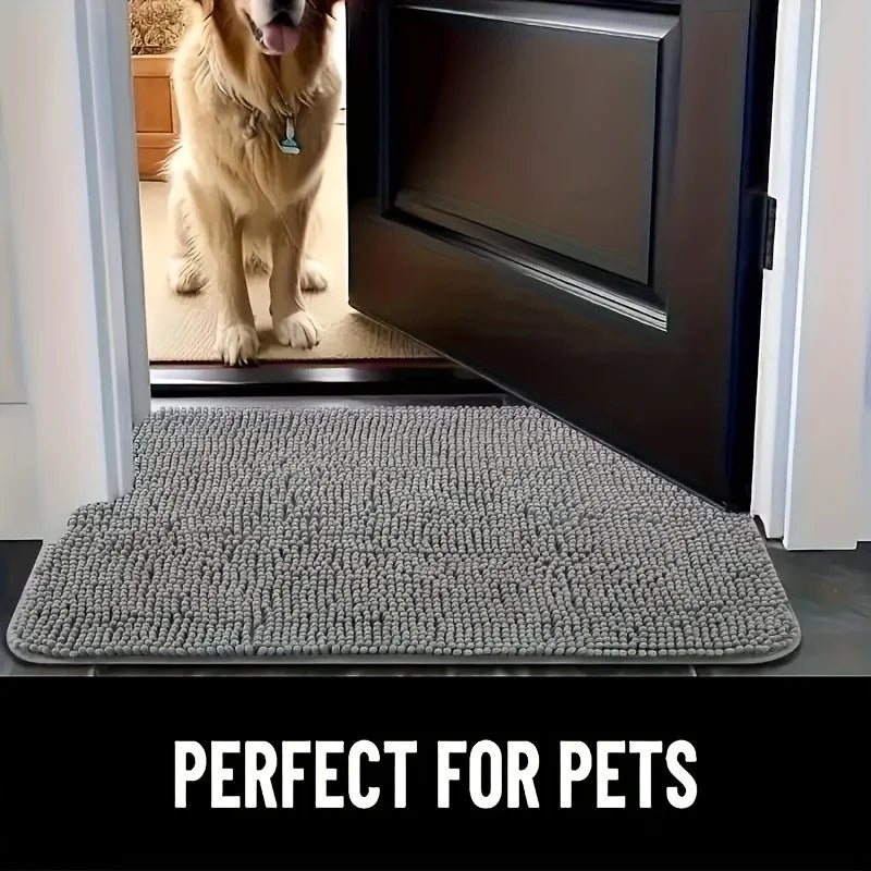 4 sizes Ultra-Absorbent Muddy Paw Dog Mat - Captures Dirt and Moisture, Quick-Drying, Non-Slip, Washable, and Ultra-Fine Fiber