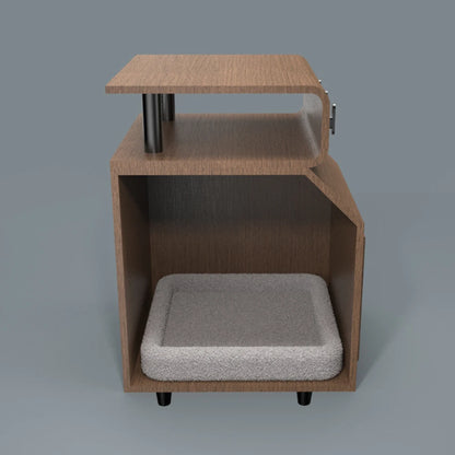 the FENG-SHUI DOG - Luxury Cute Wooden Pet Cages, Houses Furniture with Soft Cushion, Doghouse Kennel Cat/Dog Bed