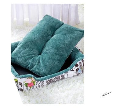 2023 Winter Warm Plush Dog Bed Mat Kennel Soft Fleece Dog Puppy Pet Supplies Nest For Small Medium Dogs House Waterproof Cloth
