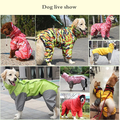 the CAMO-DOG - Large Pet Dog Raincoat, Waterproof Rain Clothes, Jumpsuit for Large/Medium/Small Dogs, Golden Retriever Outdoor Pet Clothing Coat