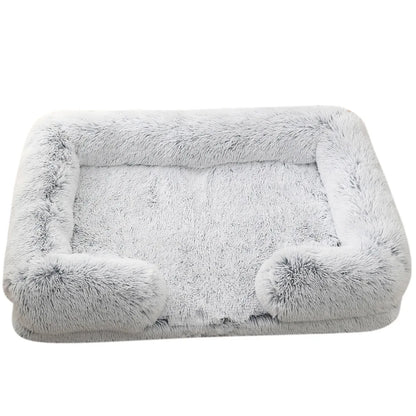 Half Surround Dog Bed Soft Square Pet Cat Sofa Full Filling Medium Pet Dog Kennel Plush Cat Cushion House