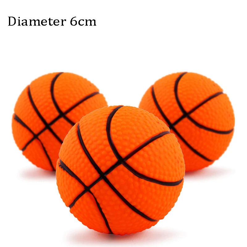 Diameter 6cm Pet Dog Ball Toys with Squeak for Small Dogs French Bulldog Chihuahua Bite Resistant Puppy Chew Toys Pet Supplies