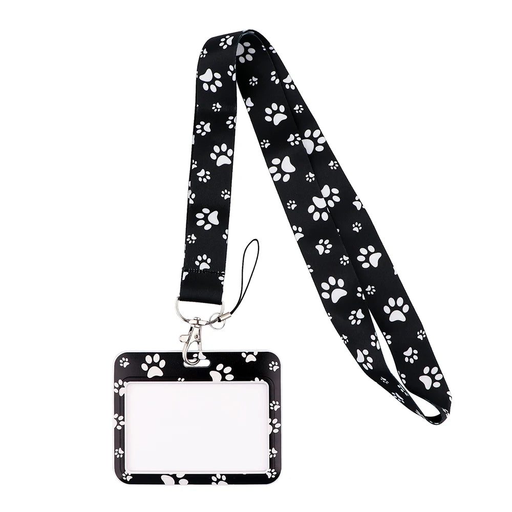 DZ1404 Dog Paw Print Lanyards for Key Neck Strap lanyard card ID Holder Gym Key Chain Key Badge Holder DIY Hang Rope Key Rings