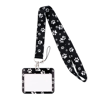 DZ1404 Dog Paw Print Lanyards for Key Neck Strap lanyard card ID Holder Gym Key Chain Key Badge Holder DIY Hang Rope Key Rings