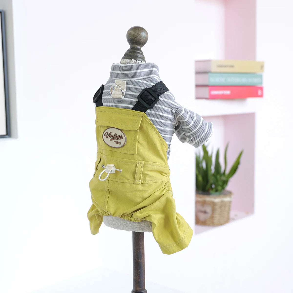 Pet Puppy Dog Clothes Casual Fashion Overalls Spring and Autumn Comfortable Onesie Dog Clothing Tooling Olive
