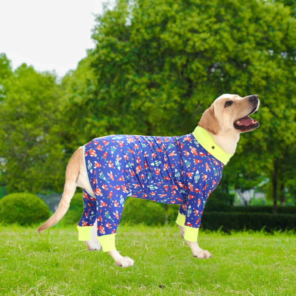 2024 New Halloween Prints Dog Four-legged Suit for Large Medium Bodysuit Dogs Pajamas PJS Full Body for Shedding Prevent Licking