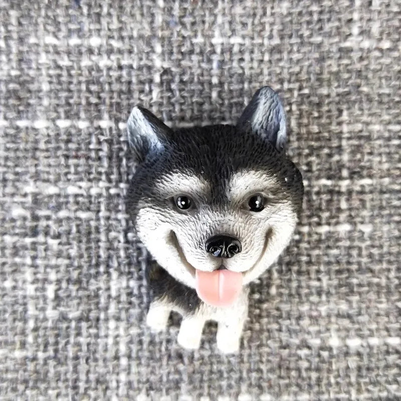 3D animal magnet refrigerator sticker simulation dog labrador Pug corgi Teddy Bichon resin Craft wall door home decoration gifts