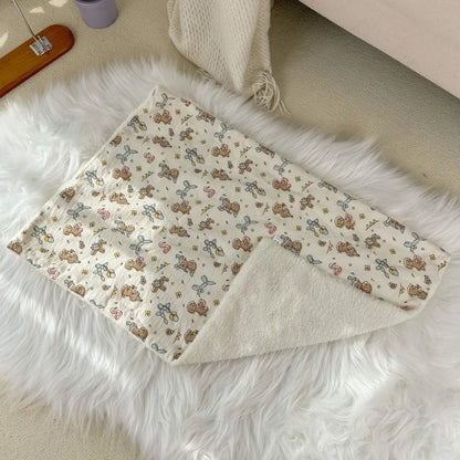 Printed Dog Blanket Pet Blanket Warm Dogs and Cat Teddy Small and Medium-sized Dog and Cat Litter Pad Dog Pillow Sofa Bed