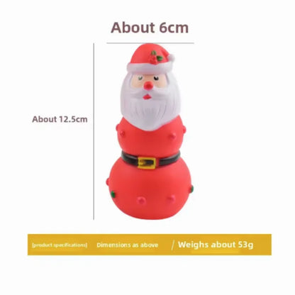 the CHRISTMAS CHOMP TOY - Christmas Themed Pet Squeaky Chew Toys, Santa Tree Elk Design, Durable Latex Rubber Teething Toys for Dogs and Cats, Teeth Grinding