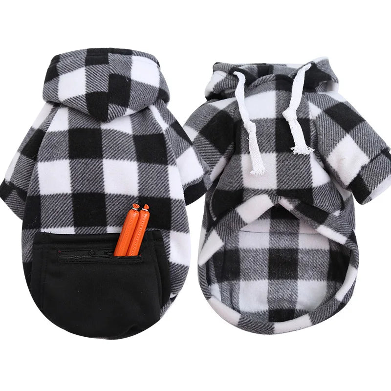 Autumn and Winter Warm Pockets Zipper Small Medium and Large Dog Clothes Pet Cat Teddy Bathroom Clothing Supplies
