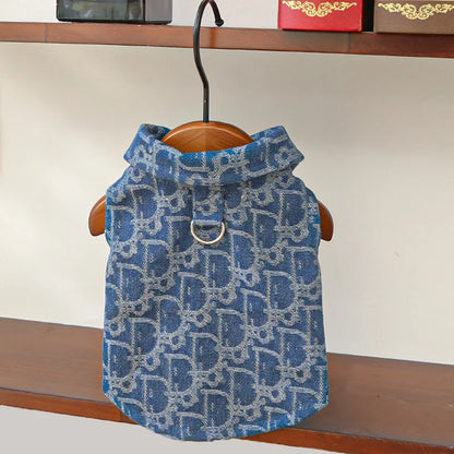 Pet Clothing Dog Autumn and Winter Denim JeanThickened Windproof Coat Puppy Costume For Small Medium Dogs Pet Jacket Wholesale