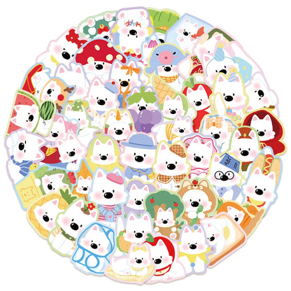 50PCS Cute West Highland White Terrier Dog Stickers DIY Stickers Scrapbooking Phone Luggage Skateboard Waterproof Graffiti Decal