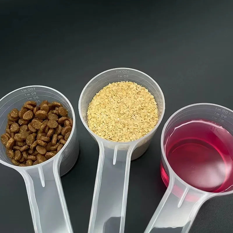 1/3Pc 100ml Transparent Pet Measuring Spoon With Scale Dog Cat Feeding Shovel Tableware Pet Supplies Milk Powder Seasoning Scoop