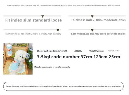 Pet Dog Cat Puppy Japanese Korean Soft Cute Spring Summer Vest Small Medium Dog Teddy Bichon Clothing Supplies