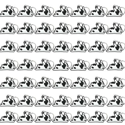 50PCS Cute Animal Keychain knife Ducks Dogs Cats Keyring for Women Men Kids Handbag Cool Car Key Accessories Friends Key Gifts