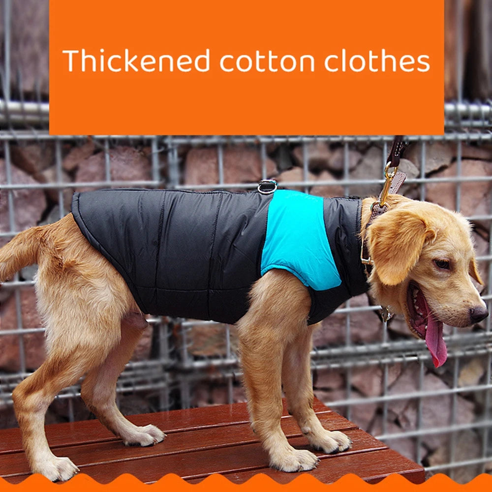 Waterproof Pet Dog Puppy Vest Jacket Winter Warm Dog Clothes Pet Padded Vest Zipper Jacket Coat For Small Medium Large Dogs