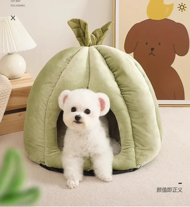 A Closed, Detachable and Washable Dog House for Keeping Warm in Winter and A Pet Bed Suitable for All Seasons