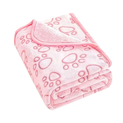 Dog Bed Mat Blanket Soft Fluffy Pet Sleeping Blanket Cute Paws Pattern Pet Travel Mat Warm Comfortable Blankets for Cat Dogs