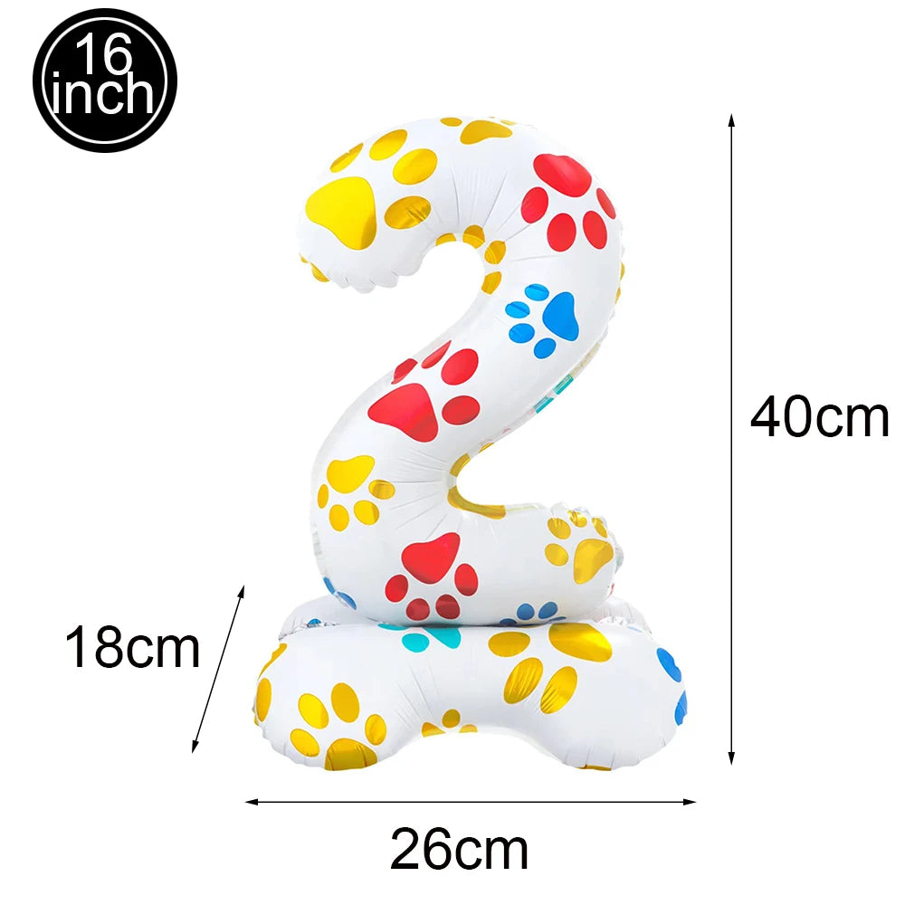 Dog Puppy Theme Party Tableware Color Paw Print Paper Cups Plates Banner 1st-3th Dog Birthday Party Baby Shower Decor