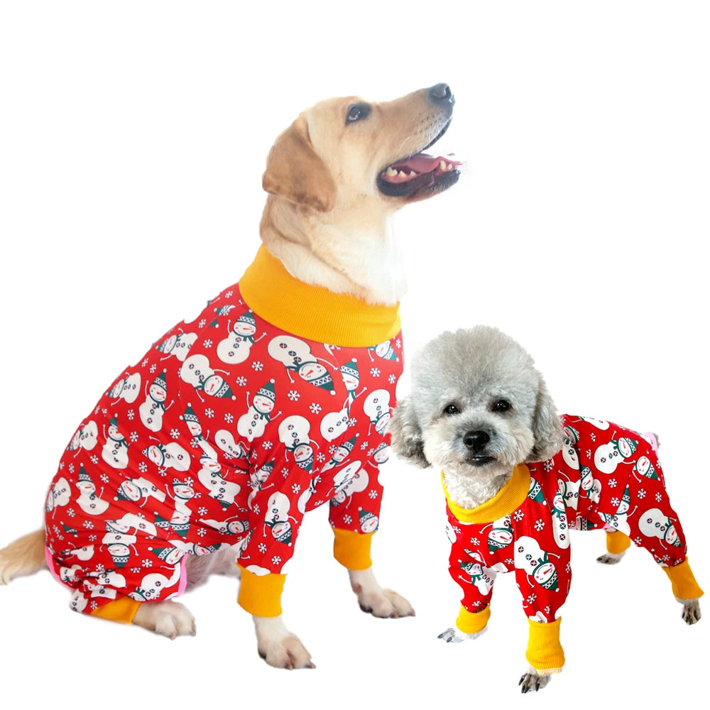2024 New Halloween Prints Dog Four-legged Suit for Large Medium Bodysuit Dogs Pajamas PJS Full Body for Shedding Prevent Licking