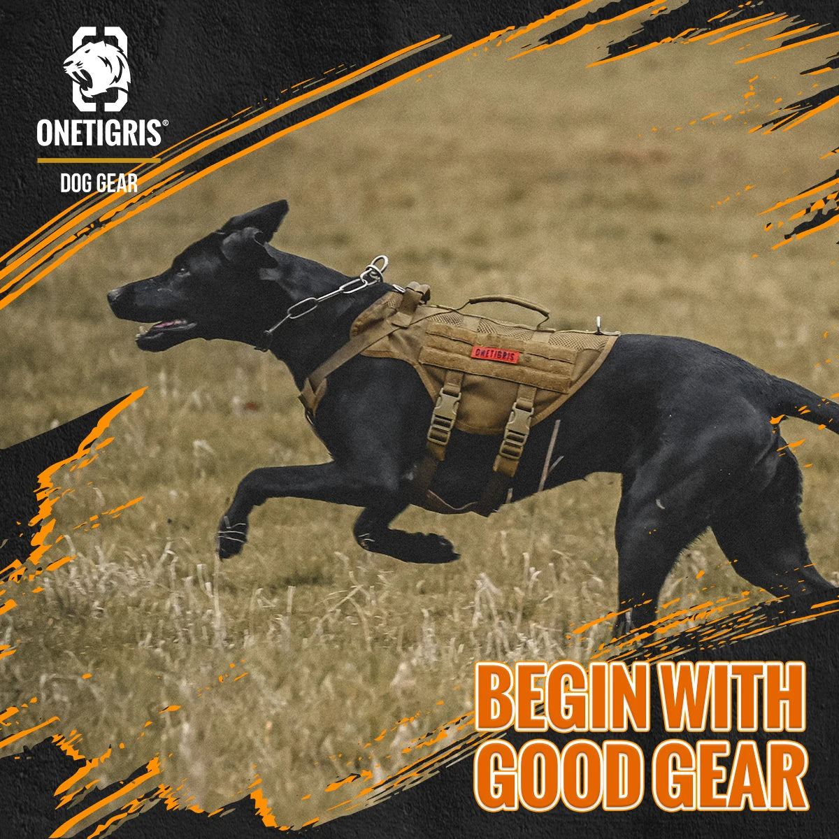 OneTigris Aire Mesh No-Pull Dog Harness Tactical Service Dog Vest Military Style Dog Clothes with Handles for Walking Training