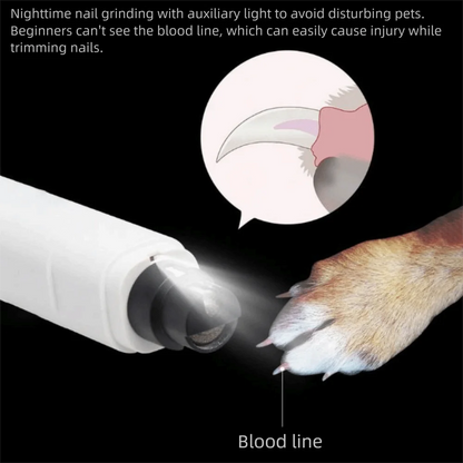 3 Colors Electric Pet Nail Grinder Quiet USB Charging Pet Nail Clipper with LED Safe Cat Grooming Clipper For Cats Dogs