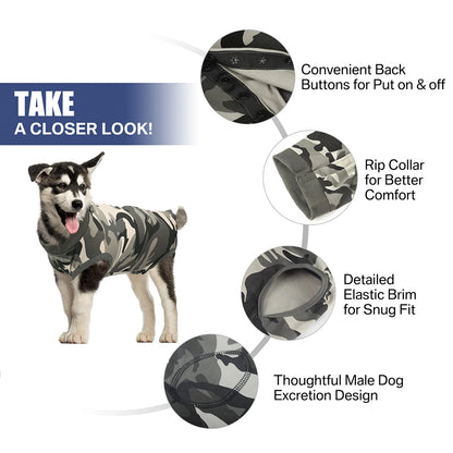 Recovery Suit for Dogs and Cats After Surgery Surgical Shirt for Female Male Pets Cone E-Collar Alternative Vest Prevent Licking