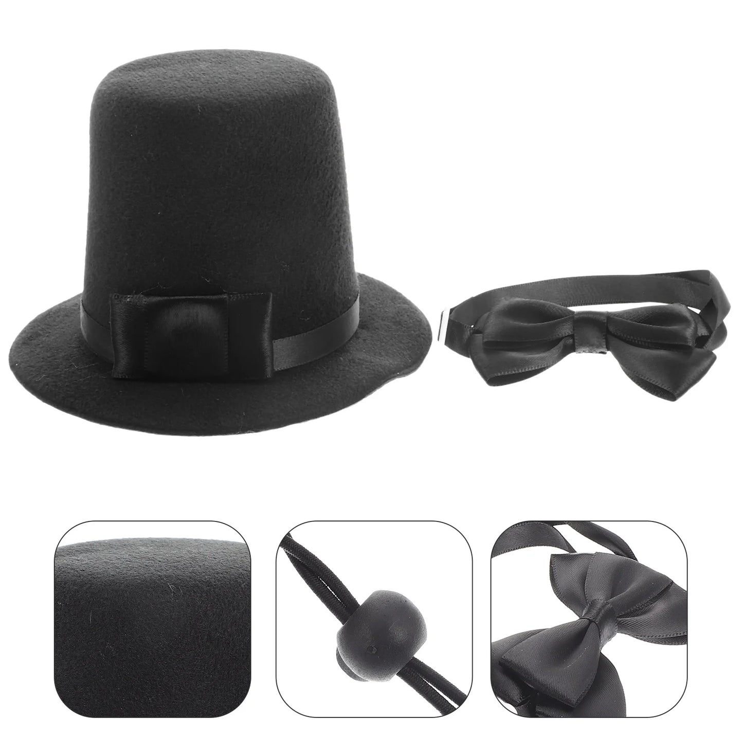 1Set Pet Hat Adjustable Bow Tie Dog Cat Costume Birthday Party Halloween Supply Dog Hat Pet Halloween Supply Party Bow Tie