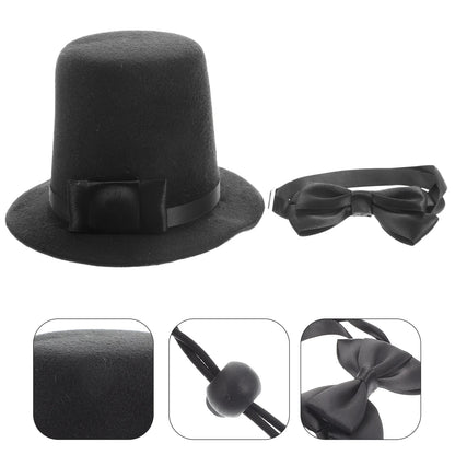 1Set Pet Hat Adjustable Bow Tie Dog Cat Costume Birthday Party Halloween Supply Dog Hat Pet Halloween Supply Party Bow Tie