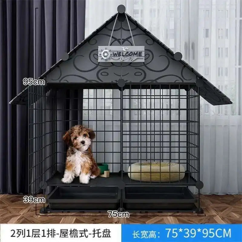 Simple Iron Living Room Dog Houses Indoor Balcony Pomeranian Teddy Dog Kennel Pet Fences Creative Home Puppy Courtyard Pet Cage