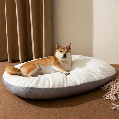SRETNO Oval Shape Dog Beds Thicken Soft Cushion Removable Washable Dog Mat Winter Kennel Floor Cat Bed Pet Sleeping Mats chien