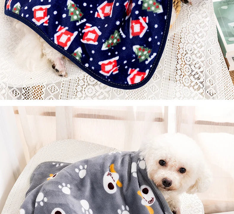 Soft Fluffy Pet Blanket Winter Warm Dog Blanket Cute Pet Bed Sheet Warm and Comfortable Cat and Dog Cushion Blanket Pet Supplies