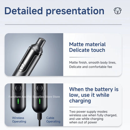 Electric Dog Nail Grinder Pet Nail Clipper USB Rechargeable Pet Nail Trimmers Painless with Polisher Wheel for Small/Large Pets