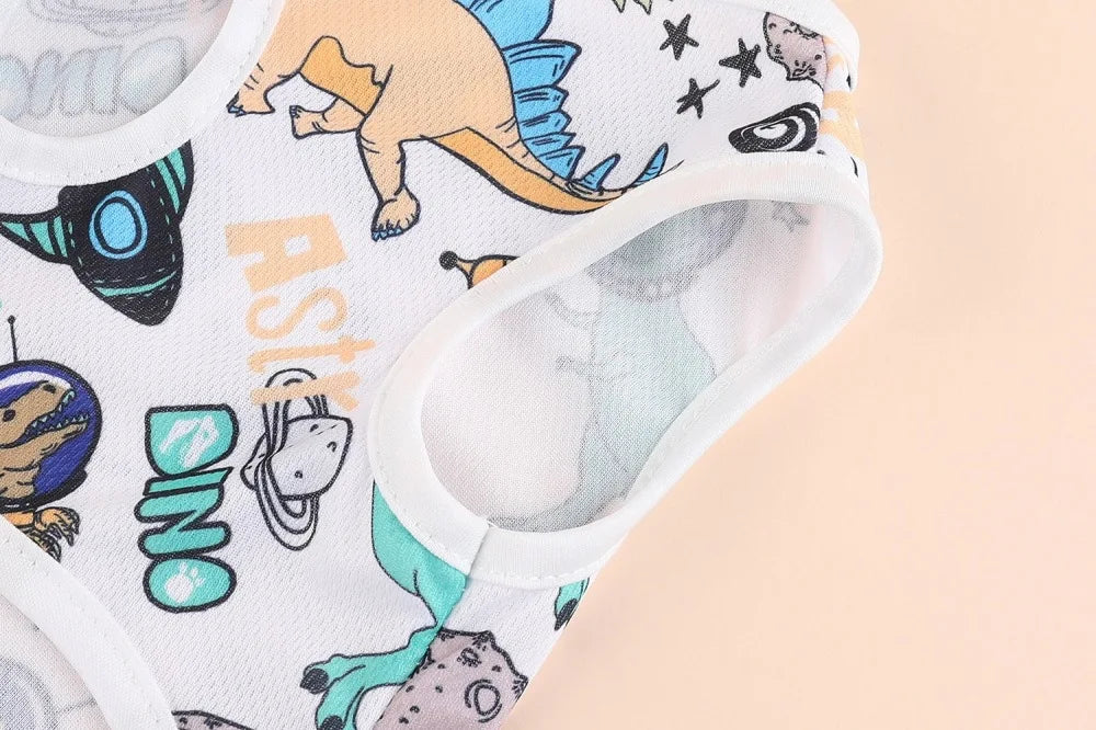 Cute Summer Pet Dog Cooling Vest Cartoon Soft Clothing Summer Casual Shirts Small Medium Large Dogs Puppy French Bulldog Clothes