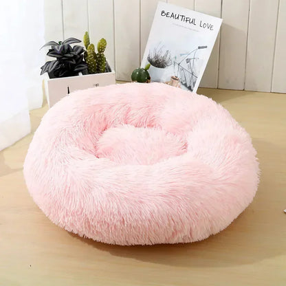 Round  Dogs Bed Cat Bed House Kennel Pet Mats Soft Long Plush Mat Pet Warm Basket Cushion Cats House Sofa Machine Wash Kennel
