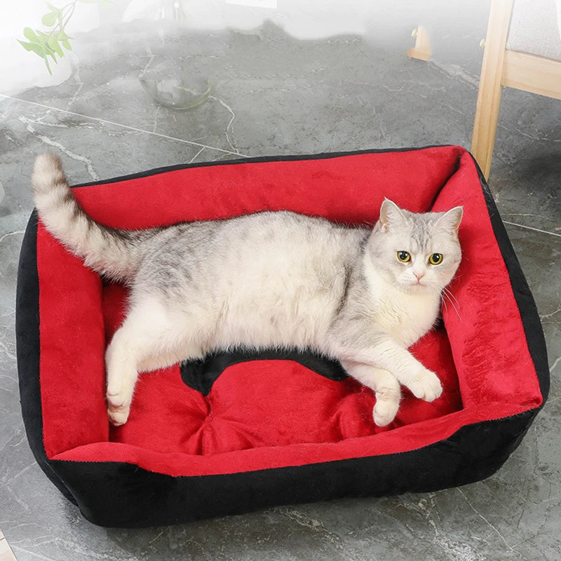 Non-slip Pet Bone Bed for Small Medium Large Dogs Winter Warm Puppy Big Dog Cushion Bulldog Cat mascotas Beds legowisko dla psa