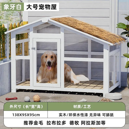 the ZEN DOGHOUSE - Doghouse Outdoor Warm and Rainproof Four-Season Universal Dog Cage, Outdoor Pet Nest Villa, Small Medium and Large Dog Sleeping