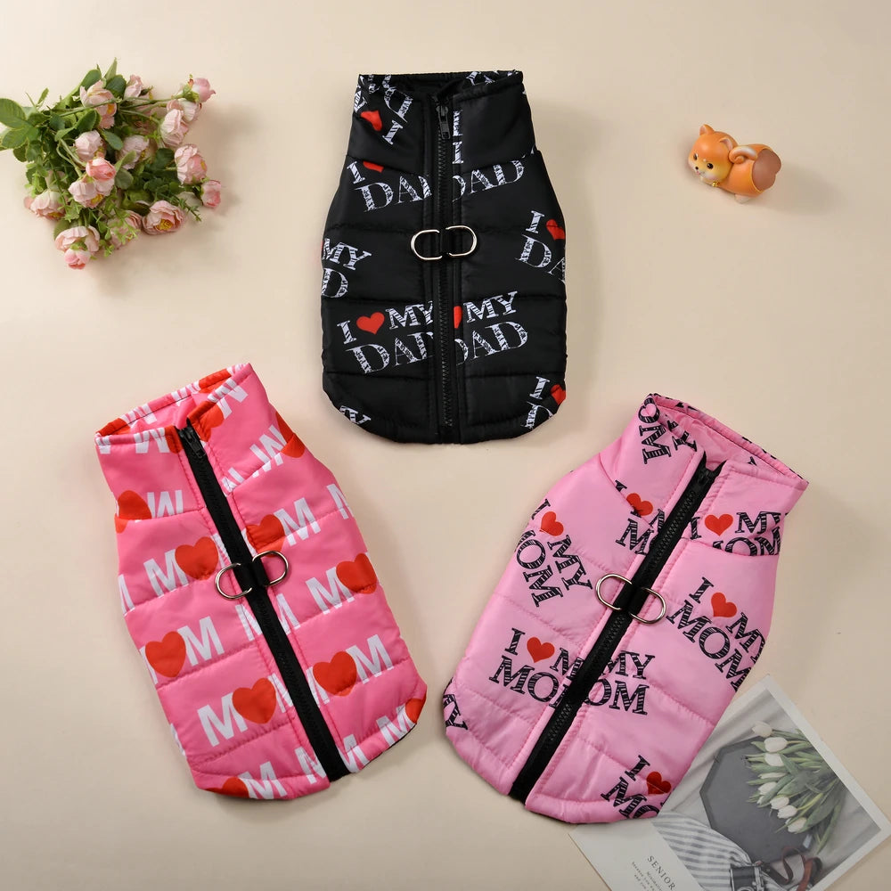 Fashion Pet Dog Clothes For Small Medium Dogs Cats Winter Windproof Puppy Print Jacket Coat Dress Up French Chihuahua Clothing