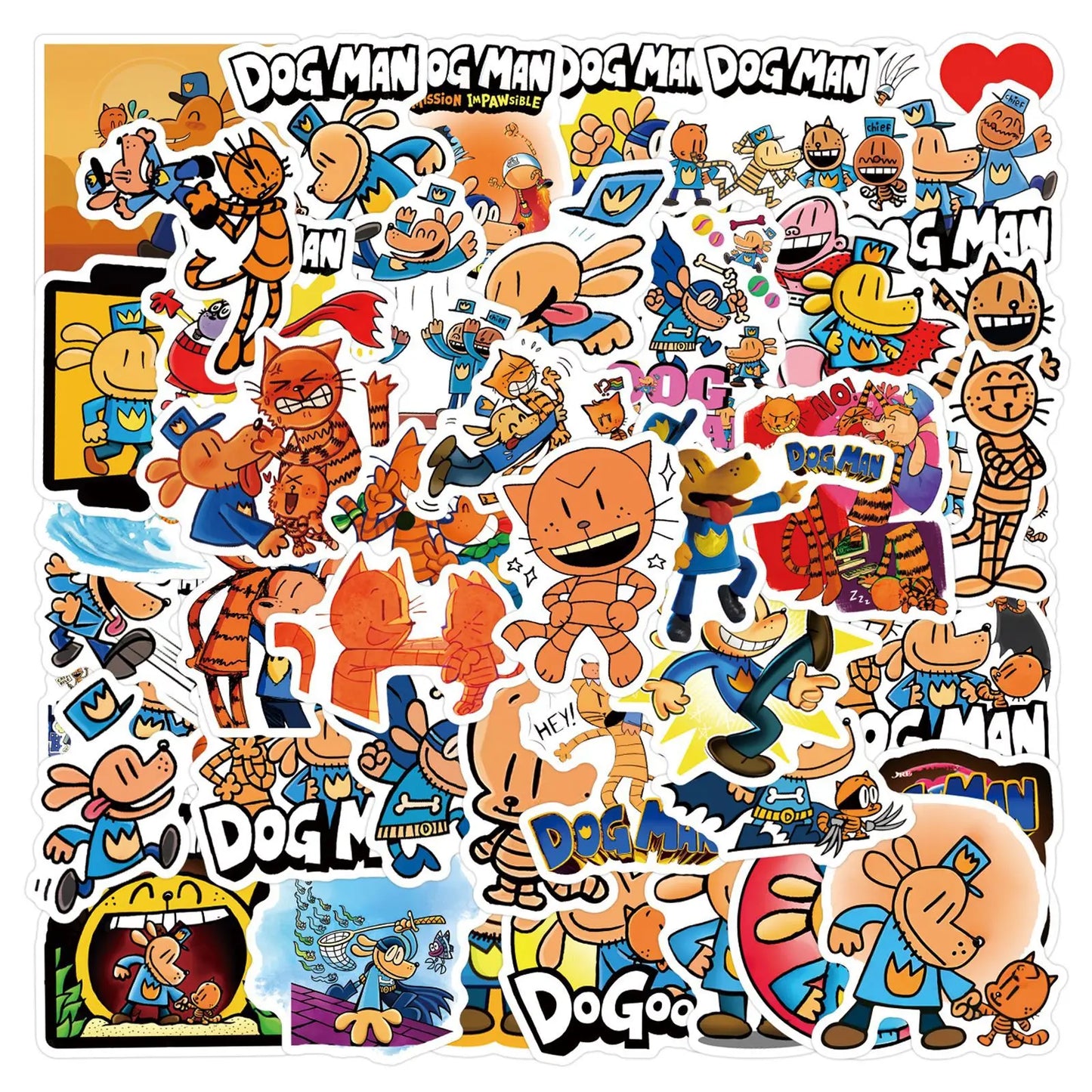 10/30/55PCS Dog Man Stickers Cartoon Comics Sticker Funny Kids Toys Luggage Laptop Phone Guitar Car Bike Skateboard Decals Toy