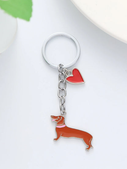 Pet dog car keychain pendant creative metal accessories key ring holiday gifts
