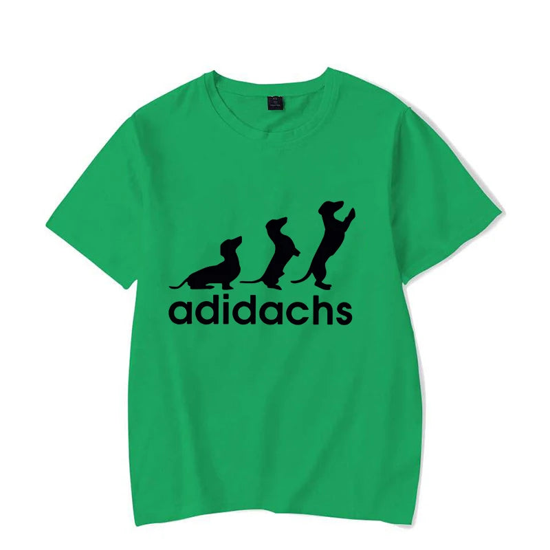 the ADIDACHS - New Men's T-Shirt, Dachshund Dog Lover T-Shirt, Graphic Tee Shirts, Oversized Men/Women T-Shirt, Harajuku Fashion Men's Shirts