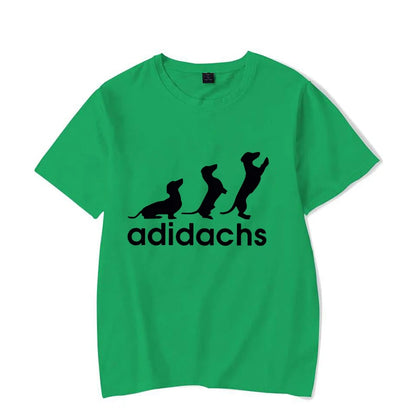 the ADIDACHS - New Men's T-Shirt, Dachshund Dog Lover T-Shirt, Graphic Tee Shirts, Oversized Men/Women T-Shirt, Harajuku Fashion Men's Shirts