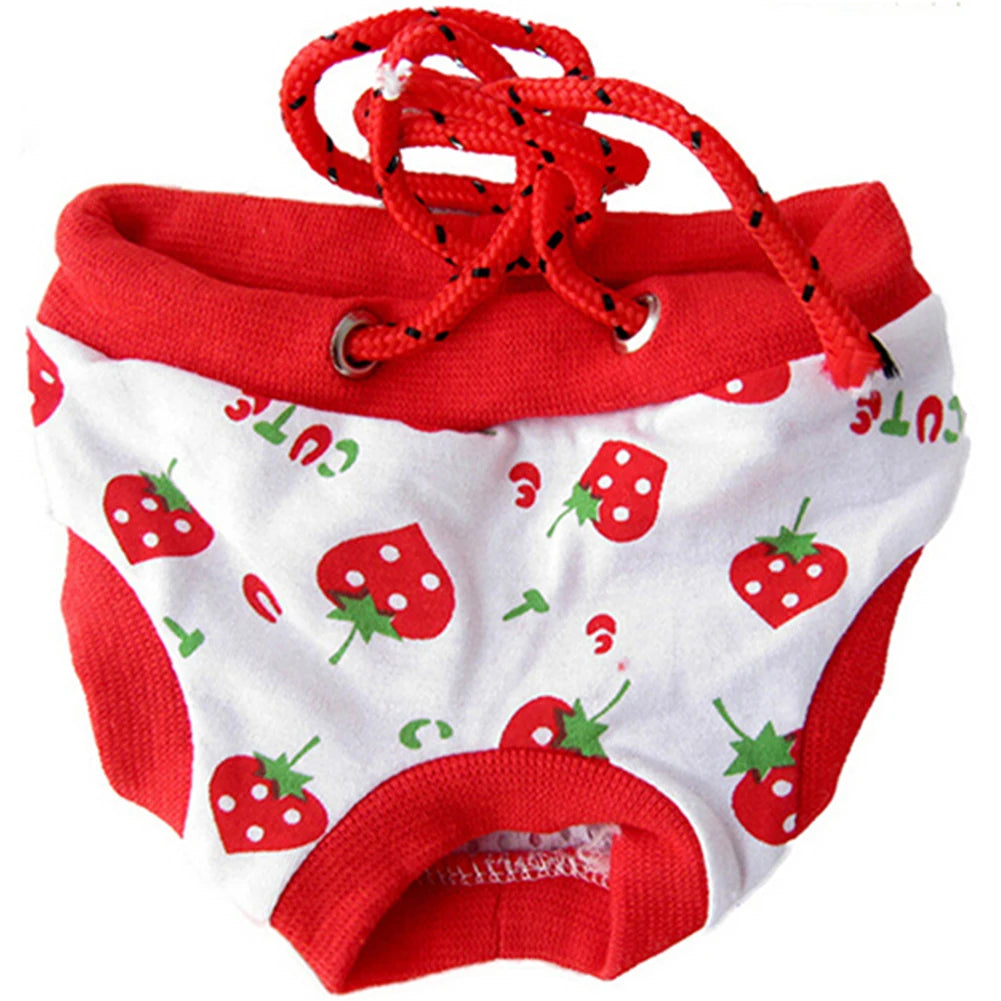 Pet Dog Diaper Cute Fruit Print Dog Shorts Puppy Sanitary Physiological Pants Washable Female Dog Panties Underwear Briefs